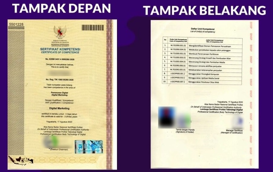 Contoh Sertifikat BNSP