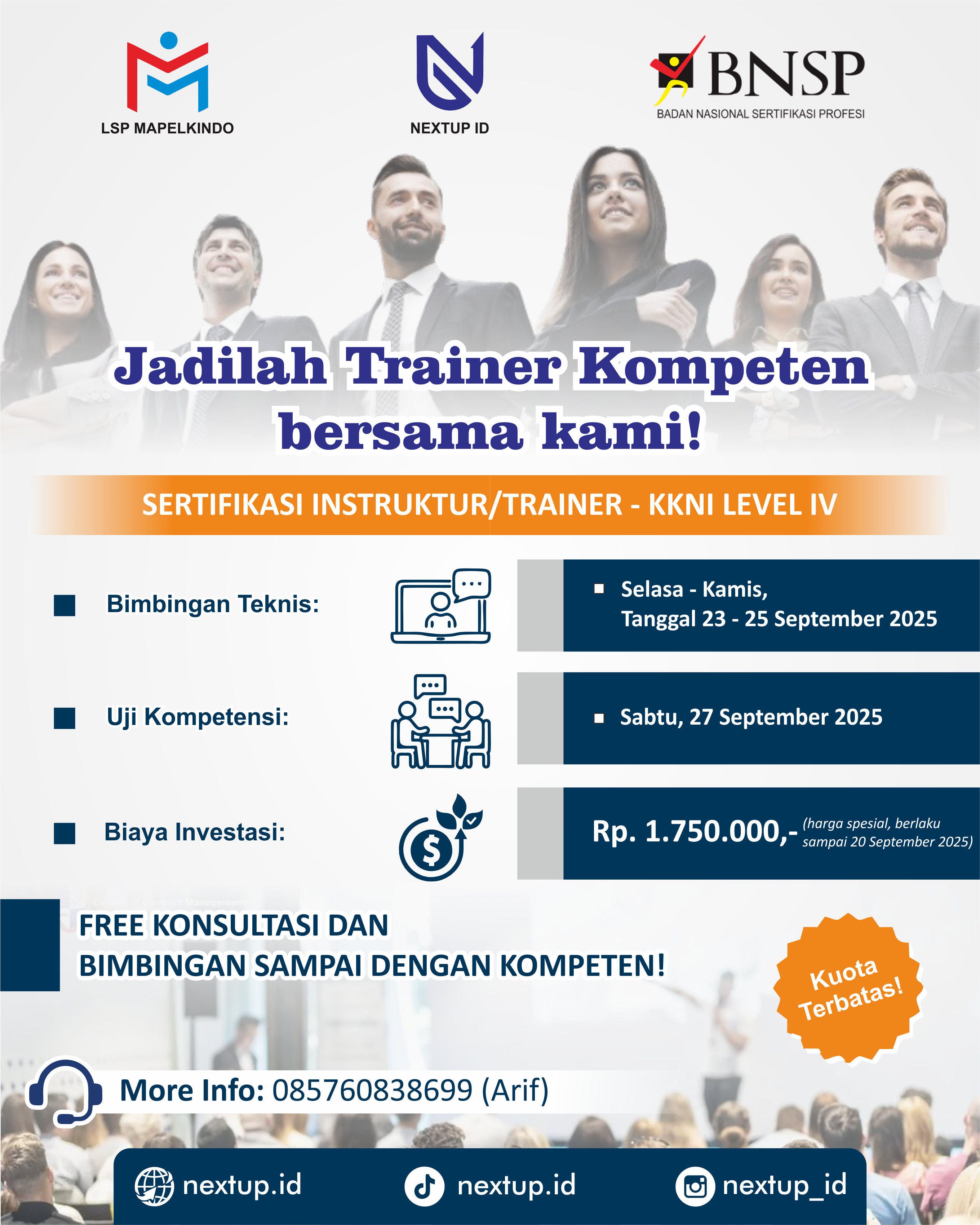 Sertifikasi Instruktur BNSP - Nextup ID